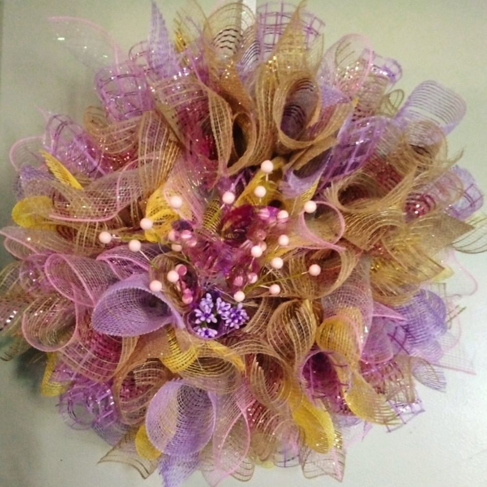 Butterfly deco mesh wreath